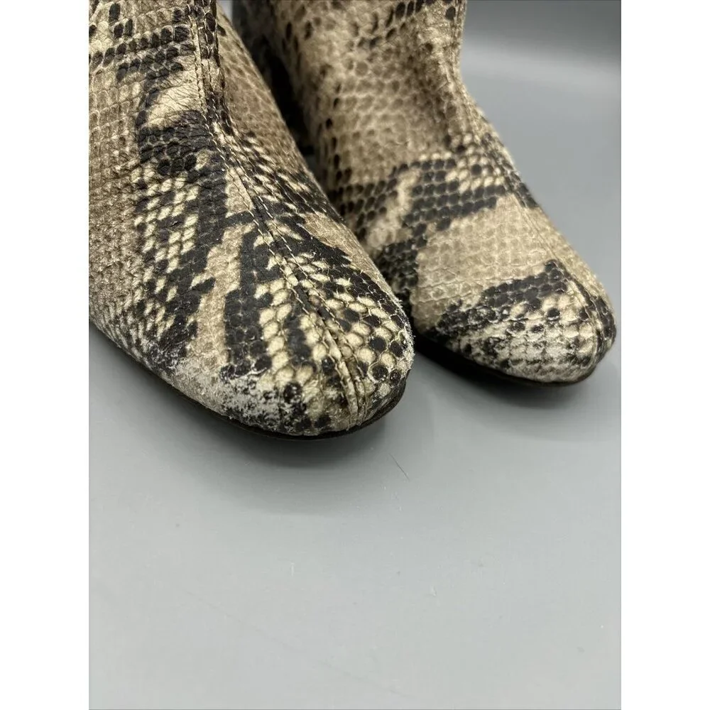 Free People Snake Skin Reptile Block Heel Women’s Boots Size 37‎